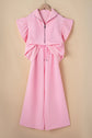 Kallie Ruffled Sleeve Zipped Top and Wide Leg Pants Set