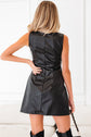 Emelia Leather Sleeveless Mini Dress