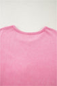 Bonbon Waffle Bowknot Patchwork Graphic Mineral Wash Plus Size Sweatshirt
