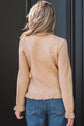 Yamileth Oatmeal Ruffle Trim Sweater