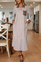 Caroline Contrast Patchwork Long Shirt Dress