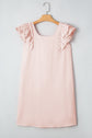 Abigail Textured Flutter Sleeve Bow Back Mini Dress