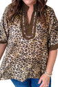 Kahlani Crinkled Colorblock Patchwork PLUS Blouse