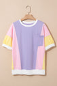 Zoe Patchwork Half Sleeve Oversized Top