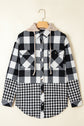 Cecelia Patchwork Drawstring Hooded Shacket
