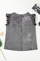 Amelia Ruffle Trim Sleeveless Top
