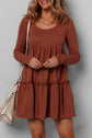 Everleigh Ribbed Frilled Trim High Waist Dress
