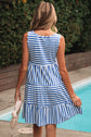 Ellie Stripe U Neck Sleeveless Loose Fit Mini Dress