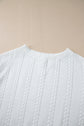 White Cable Textured Loose Plus Size Sweatshirt