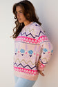 Kayaetta Knit Feather Cuffed Sweater