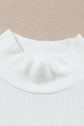 Adelyn Ribbed Knit High Long Sleeve Top