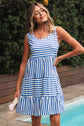 Ellie Stripe U Neck Sleeveless Loose Fit Mini Dress