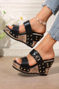 Karla Rivet Studded Wedge Slippers
