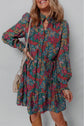 Maria Floral V Neck Puff Sleeve Dress