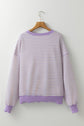 Angie Stripe Loose Drop Shoulder Long Sleeve Top