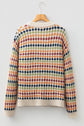 Seraxie Pattern Knit Front Sweater