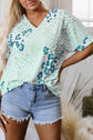 Azalea Print Short Sleeve Blouse