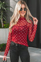 Celia Bodycon Mock Mesh Long Sleeve Top