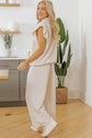 Kallie Ruffled Sleeve Zipped Top and Wide Leg Pants Set