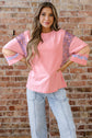 Selene Color Block Patchwork Long Sleeve Top