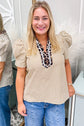 Laila Sleeve Patchwork Collar Blouse
