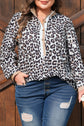 Kayleigh Print Contrast Trim Long Sleeve PLUS Top