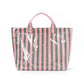 Large Striped Vinyl Tote Bag