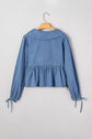 Emmy Sleeve Tied Peplum Top