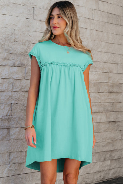 Keily Frilled Trim Loose Fit Mini Dress