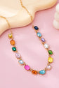 Multicolor Gemstone Link Necklace