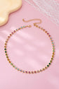 Rainbow Bezel-Set Gemstone Tennis Necklace