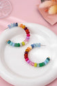 Multi-Color Beaded Hoop Earrings