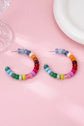 Multi-Color Beaded Hoop Earrings