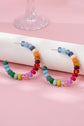 Multi-Color Beaded Hoop Earrings