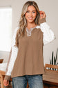 Isabella Lace Contrast Patchwork Long Sleeve Top