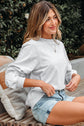 Peyton Lace Patchwork Raglan Sleeve Crew Neck Sweatshirt