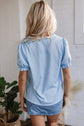 Kenzie Floral Embroidered Puff Sleeve Blouse