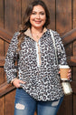 Kayleigh Print Contrast Trim Long Sleeve PLUS Top
