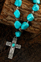 Giana Peacock Cross Pendant Necklace