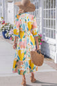 Angel Striped Trim Midi Dress