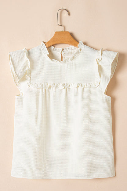 Ava Trim Waffle Knit Blouse