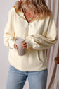 Kate Fleece Lined Half Zipper Kangaroo Pockets Loose Hoodie