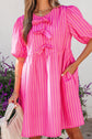 Violet Puff Sleeve Mini Dress