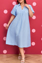Julieta Detail Collar Midi PLUS Dress