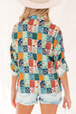 Zyla Up Sleeve Shift Blouse