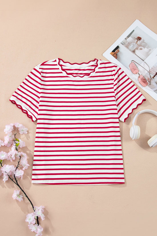 Royalty Scalloped Trim T Shirt