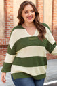 Violet Stripe Colorblock Notched PLUS Sweater