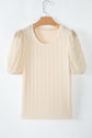 Violet Puff Sleeve Textured Blouse