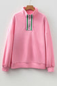 Felitina Patchwork Zip Collar Pullover