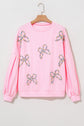 Laila Bow Lantern Sleeve Oversized Sweatshirt